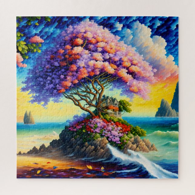 Puzzle L'île cachée dans l'océan (Vertical)