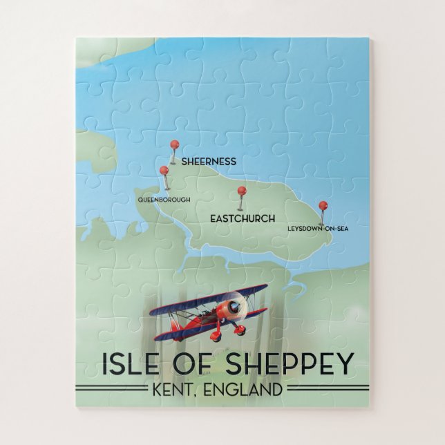 Puzzle L'île de Sheppey Kent Angleterre affiche de voyage (Vertical)