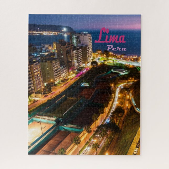 Puzzle Lima Pérou Capitale Côte Pacifique Ville Lumière N (Vertical)
