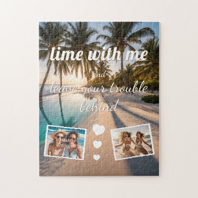 Puzzle lime with me, leave trouble behind, photo modèle (Vertical)