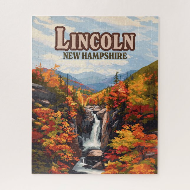 Puzzle Lincoln New Hampshire Franconia Falls Automne (Vertical)