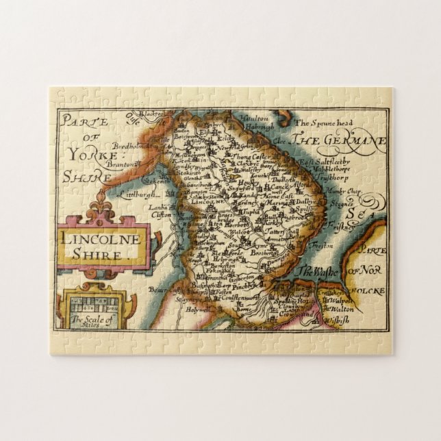 Puzzle Lincolnshire Comté Angleterre Ancien Antiquaire Ca (Horizontal)