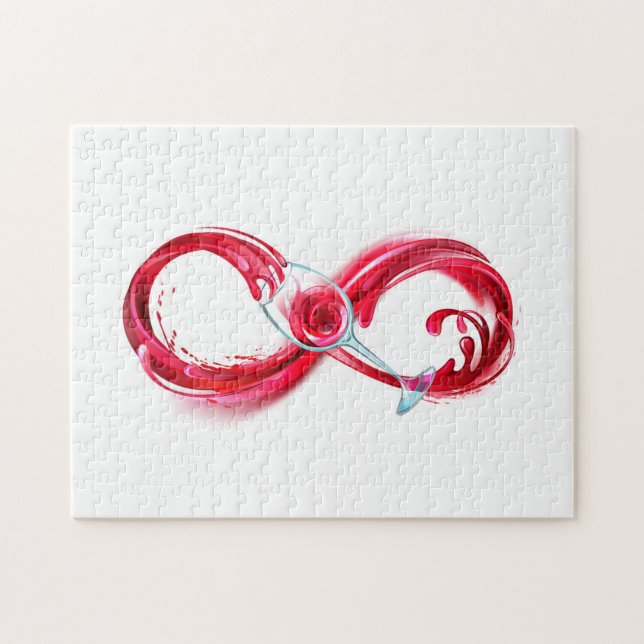 Puzzle L'infini avec du vin rouge (Horizontal)