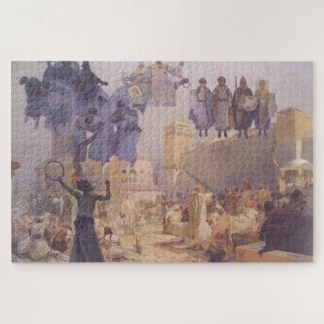 Puzzle L'introduction de la liturgie slave par Mucha (Horizontal)