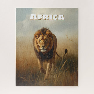 Puzzle Lion africain rétro Scénique