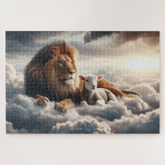 Puzzle Lion and Lamb (Horizontal)