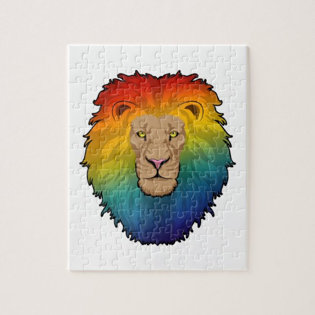 Puzzle Lion aux couleurs arc-en-ciel (Vertical)
