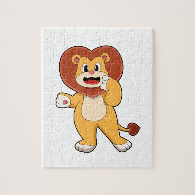 Puzzle Lion avec coeur (Vertical)