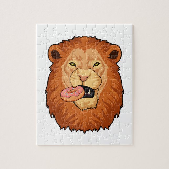 Puzzle Lion avec Donut (Vertical)