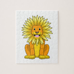Puzzle Lion avec Fleur de tournesol