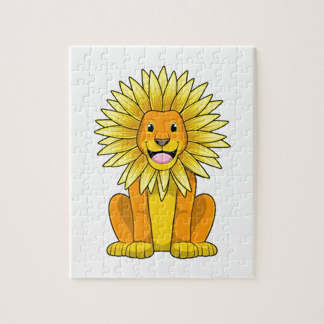 Puzzle Lion avec Fleur de tournesol (Vertical)