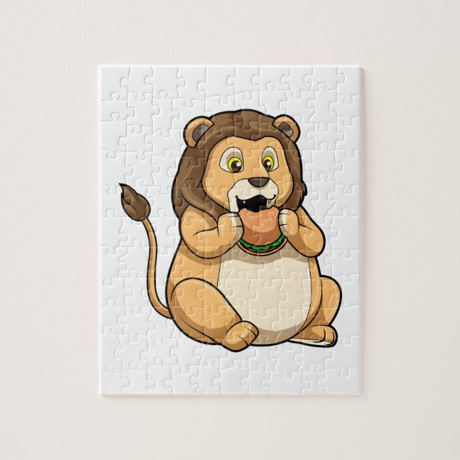 Puzzle Lion avec hamburger (Vertical)