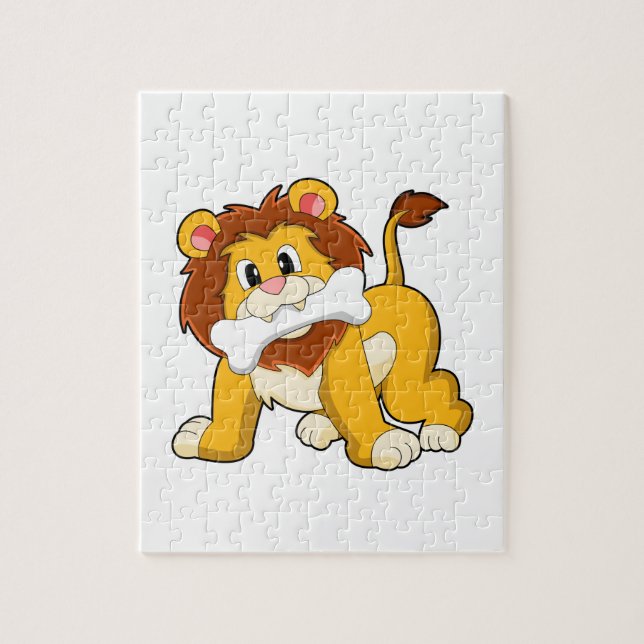 Puzzle Lion avec os (Vertical)
