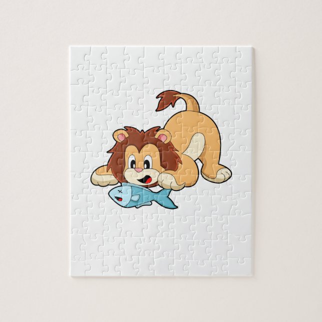 Puzzle Lion avec poisson (Vertical)