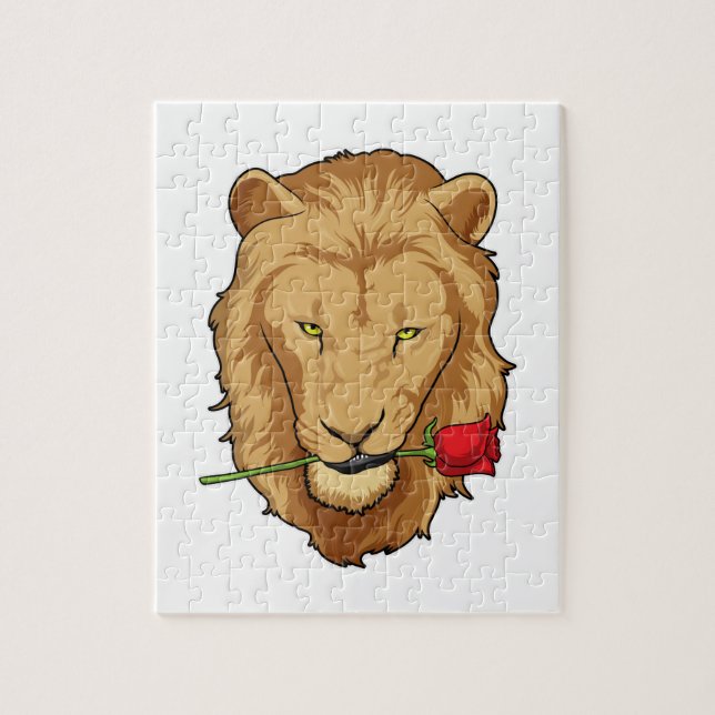 Puzzle Lion avec Rose (Vertical)