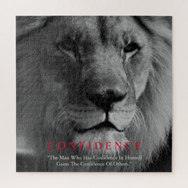 Puzzle Lion de confiance noir blanc inspiré (Vertical)