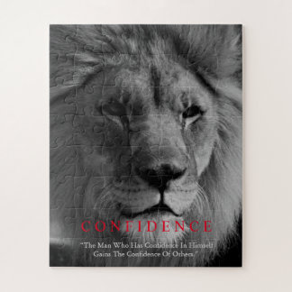 Puzzle Lion de confiance noir blanc inspiré