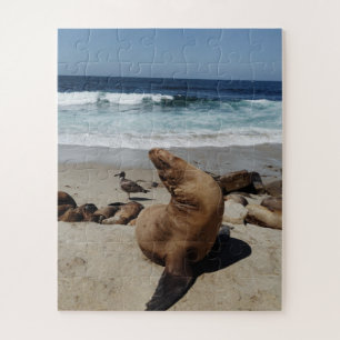 Puzzle Lion de mer Brown sur une plage