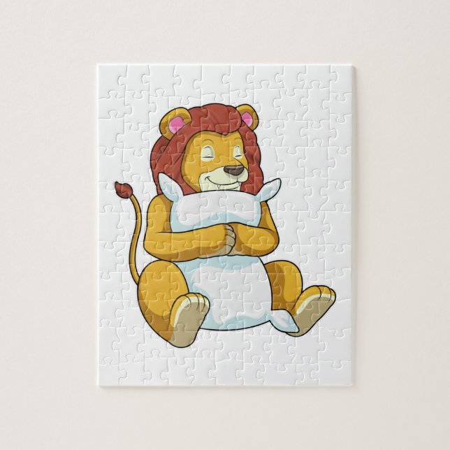 Puzzle Lion dormant avec Coussin (Vertical)