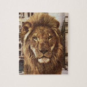 Puzzle lion en ville