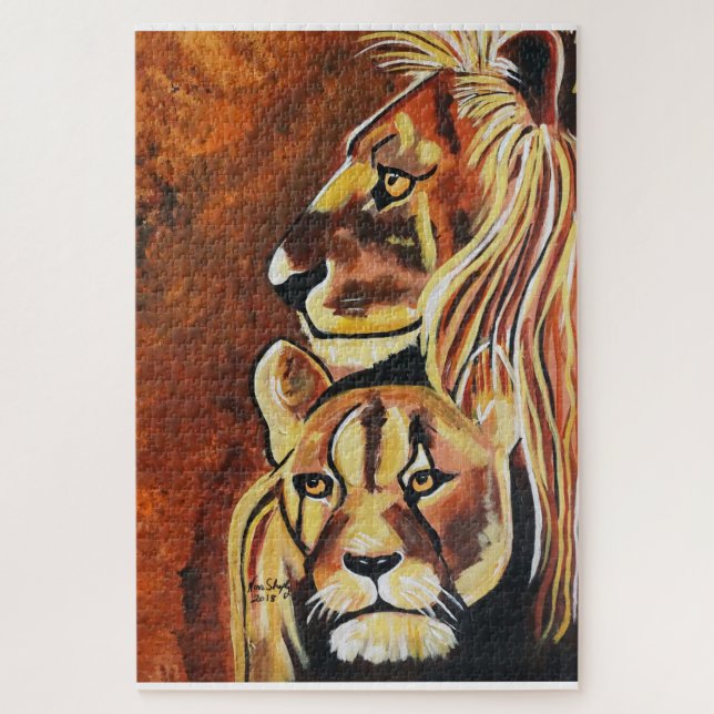 PUZZLE LION ET LIONNE (Vertical)