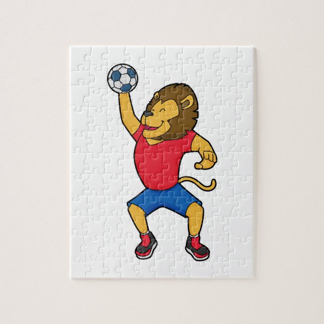 Puzzle Lion Handball player Handball (Vertical)