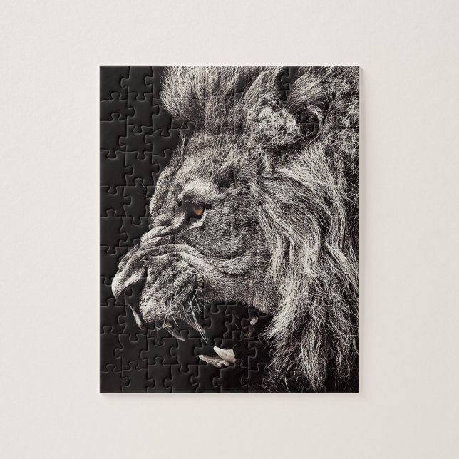 Puzzle Lion homme en colère (Vertical)