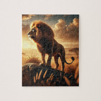 Puzzle Lion majestée est fier d'un rocher
