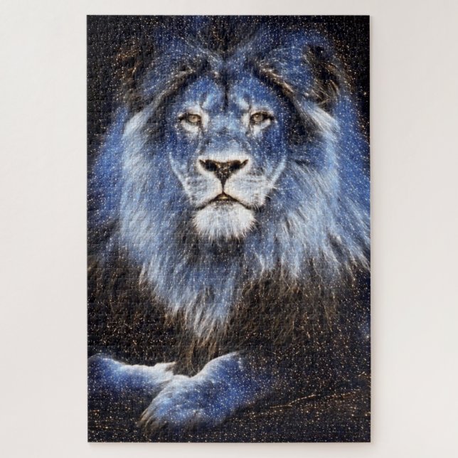 Puzzle Lion Majestueux Étincelant (Vertical)
