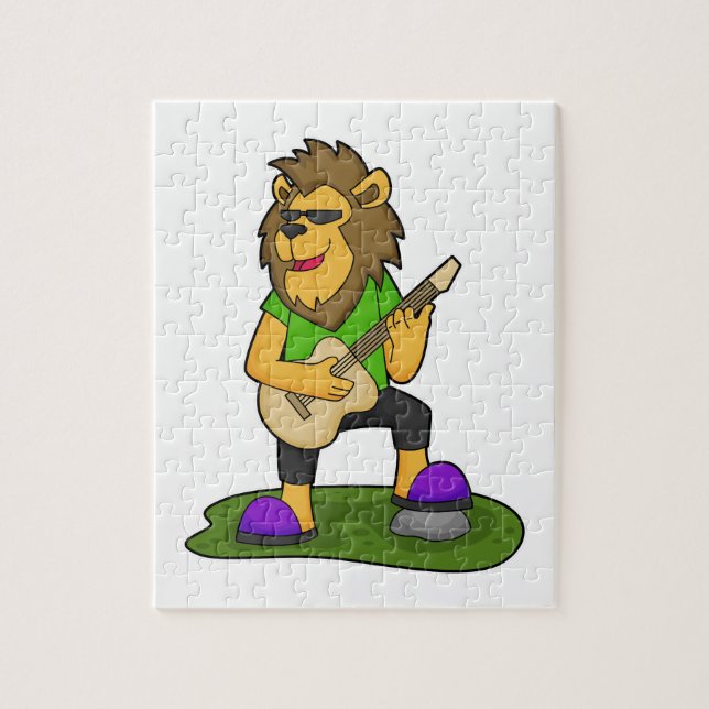 Puzzle Lion musicien guitare (Vertical)