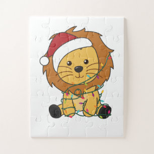 Puzzle Lion Noël Neige Animaux d'hiver Lions