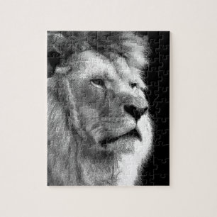 Puzzle Lion noir blanc