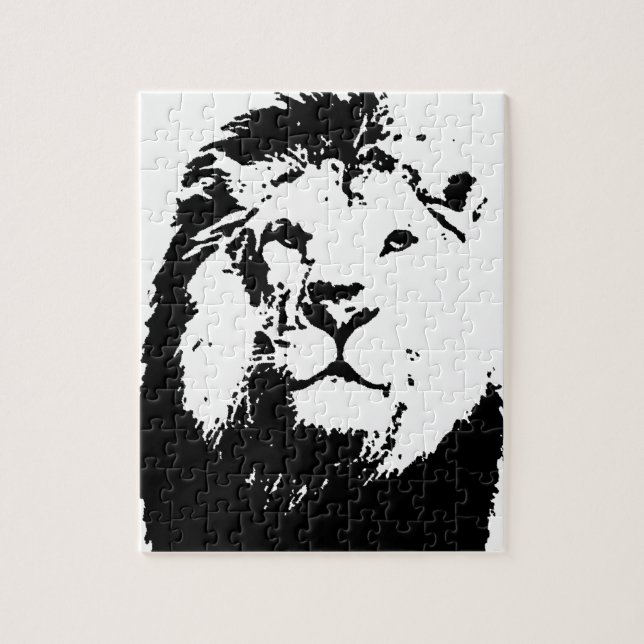 Puzzle Lion noir et blanc (Vertical)