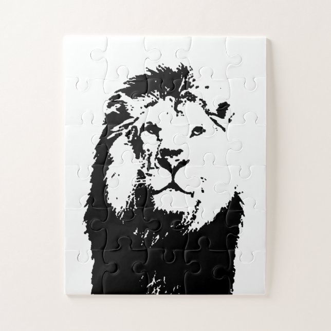 Puzzle Lion noir et blanc (Vertical)