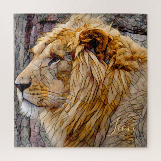 Puzzle Lion [Puzzle carré] (Vertical)