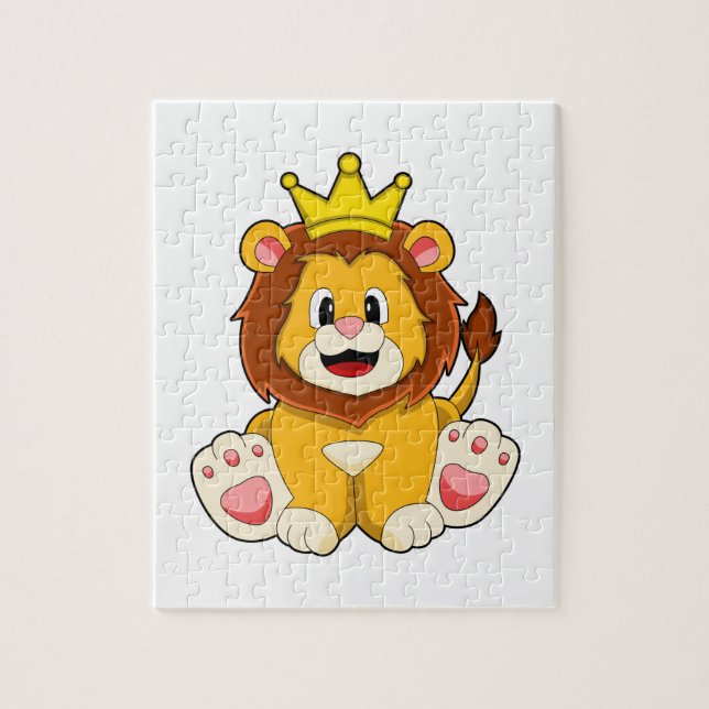 Puzzle Lion roi avec couronne (Vertical)