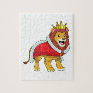 Puzzle Lion roi avec Couronne & Cap