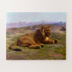 Puzzle Lion sauvage dans un paysage Safari africain