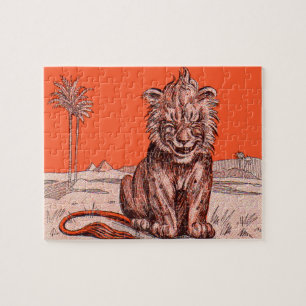 Puzzle lion souriant