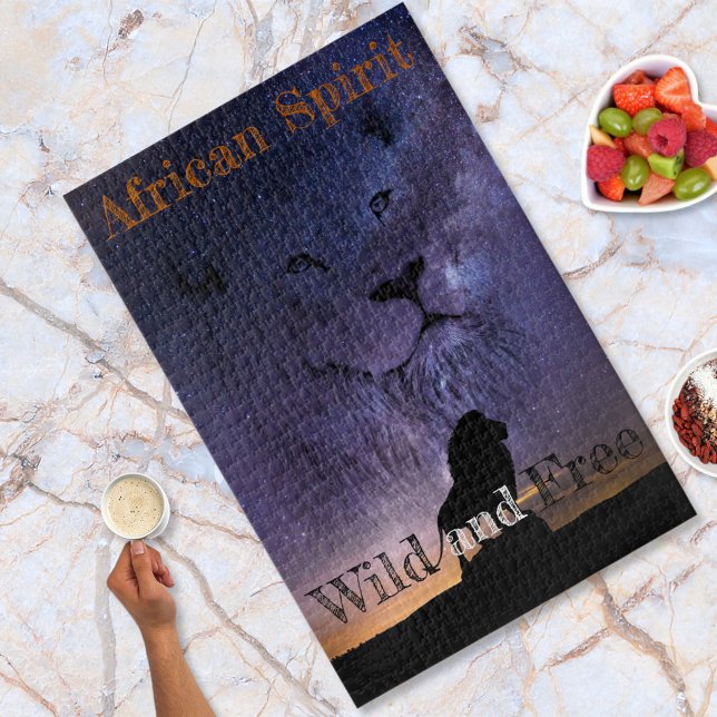 Puzzle Lion Spirit Wild et libre Silhouette Réglage Solei (Créateur téléchargé)