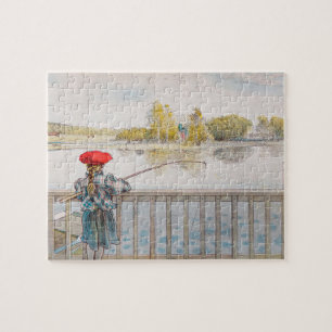 Puzzle Lisbet Fishing par Carl Larsson, Art Vintage