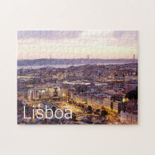 Puzzle Lisbon Portugal Sunset Skyline Cityscape Souvenir