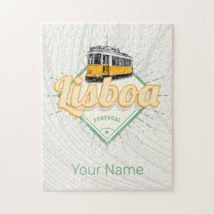 Puzzle Lisbonne Portugal avec Retro tramway Vintage vacan