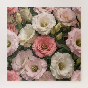 Puzzle Lisianthus Rose Pâle Pastel Doux