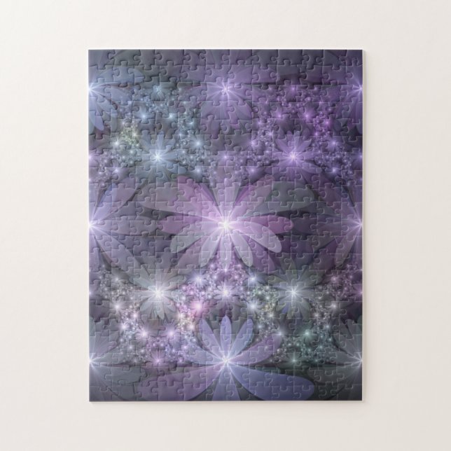 Puzzle Lit de fleurs tendance brillant art fractal abstra (Vertical)