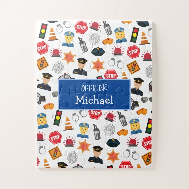 Puzzle Little Boys Police Officier Motif Enfants (Vertical)