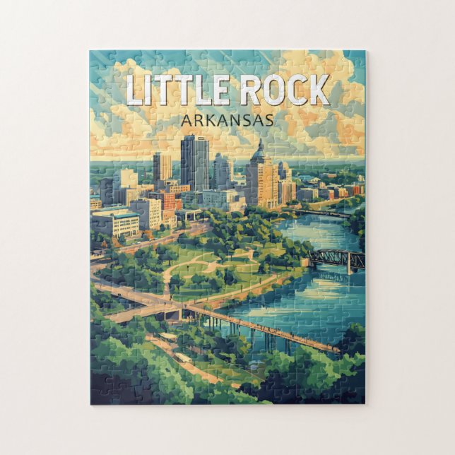 Puzzle Little Rock Arkansas Travel Art Vintage (Vertical)