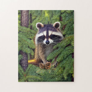 Puzzle Little Woodland Wilderness Raccoon