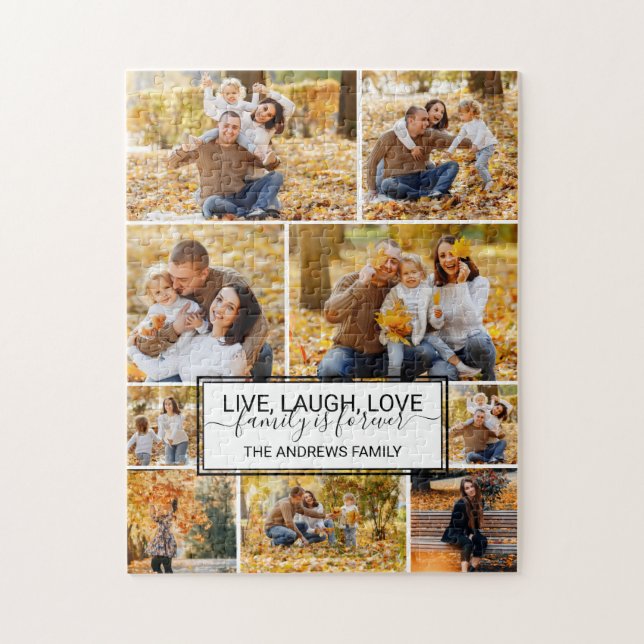Puzzle Live Laugh Love Family is Forever Photo Collage (Vertical)