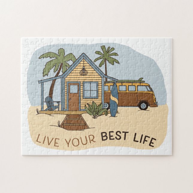 Puzzle Live Your Best Life Beach cabine Surfer (Horizontal)